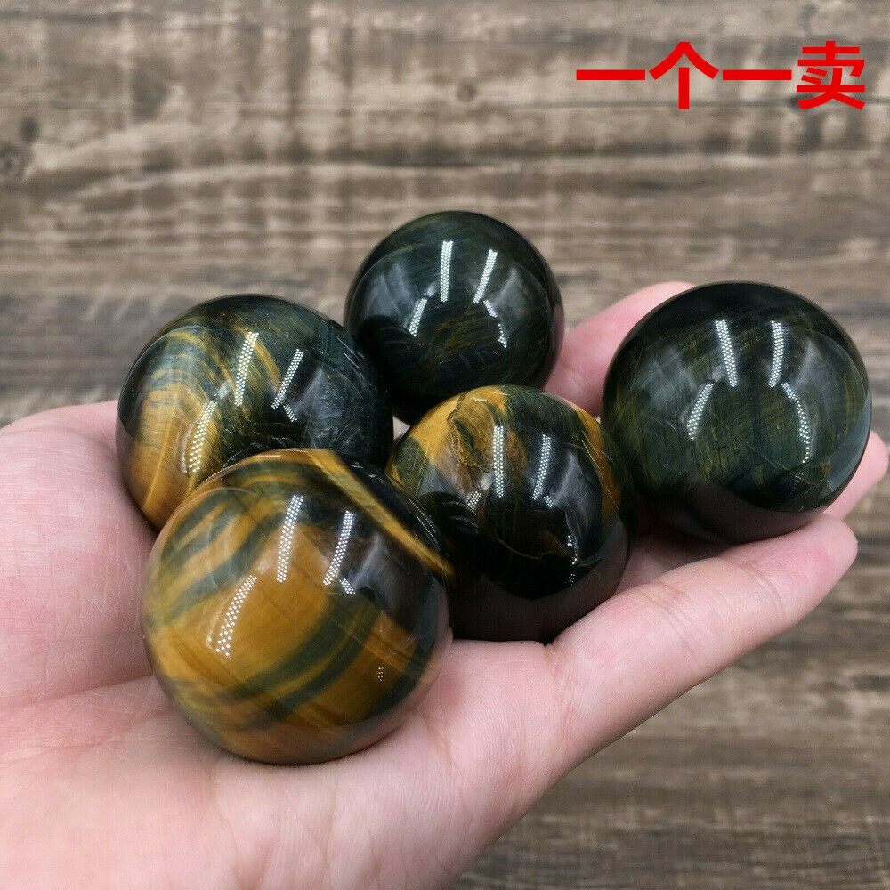 US. 100% Natural blue Tiger's eye jasper quartz Sphere crystal ball rock Healing