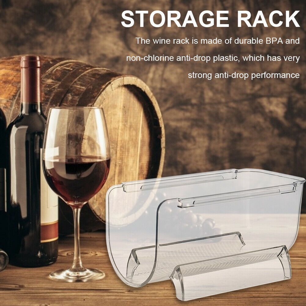 1Pc Stackable Wine Bottle Storage Rack - Fridge Clear Plastic Wine Bottle Holder