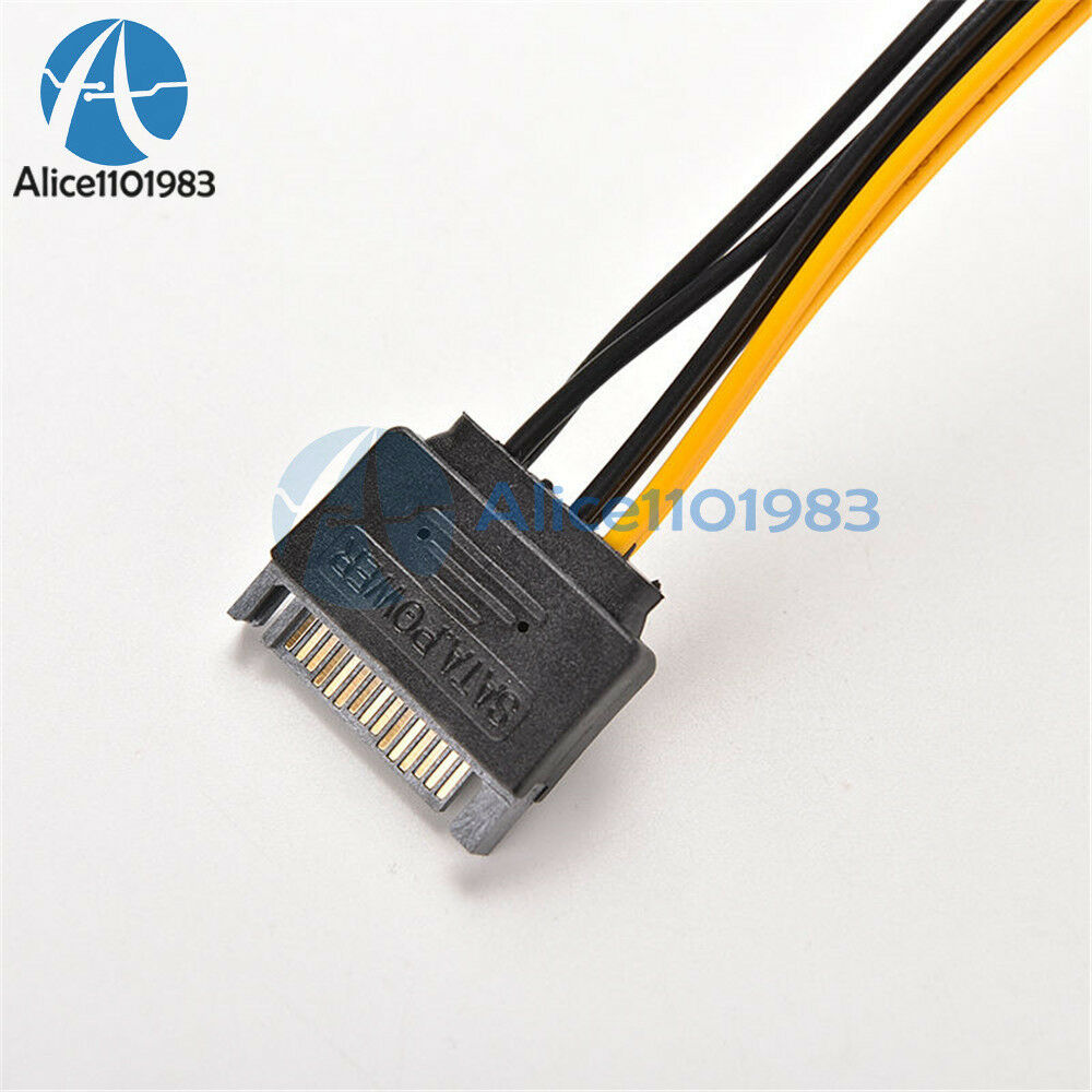 SATA 15 Pin Male to 6 Pin PCI-Express PCI-E Card Power Adapter Cable 20cm Gift