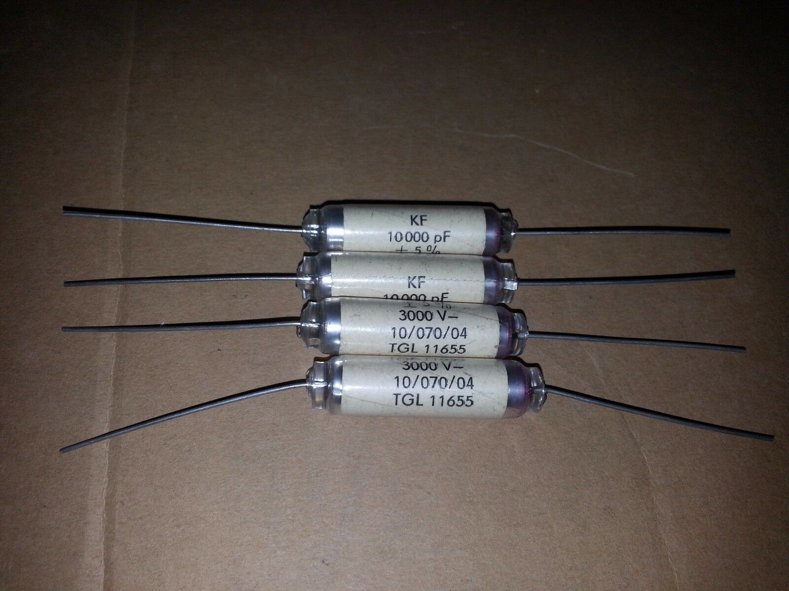 10PCS NOS RFT GERMANY 0.01uF 10nF 10000pF 3000V 5% HI END STYROFLEX AUDIO CAPS!