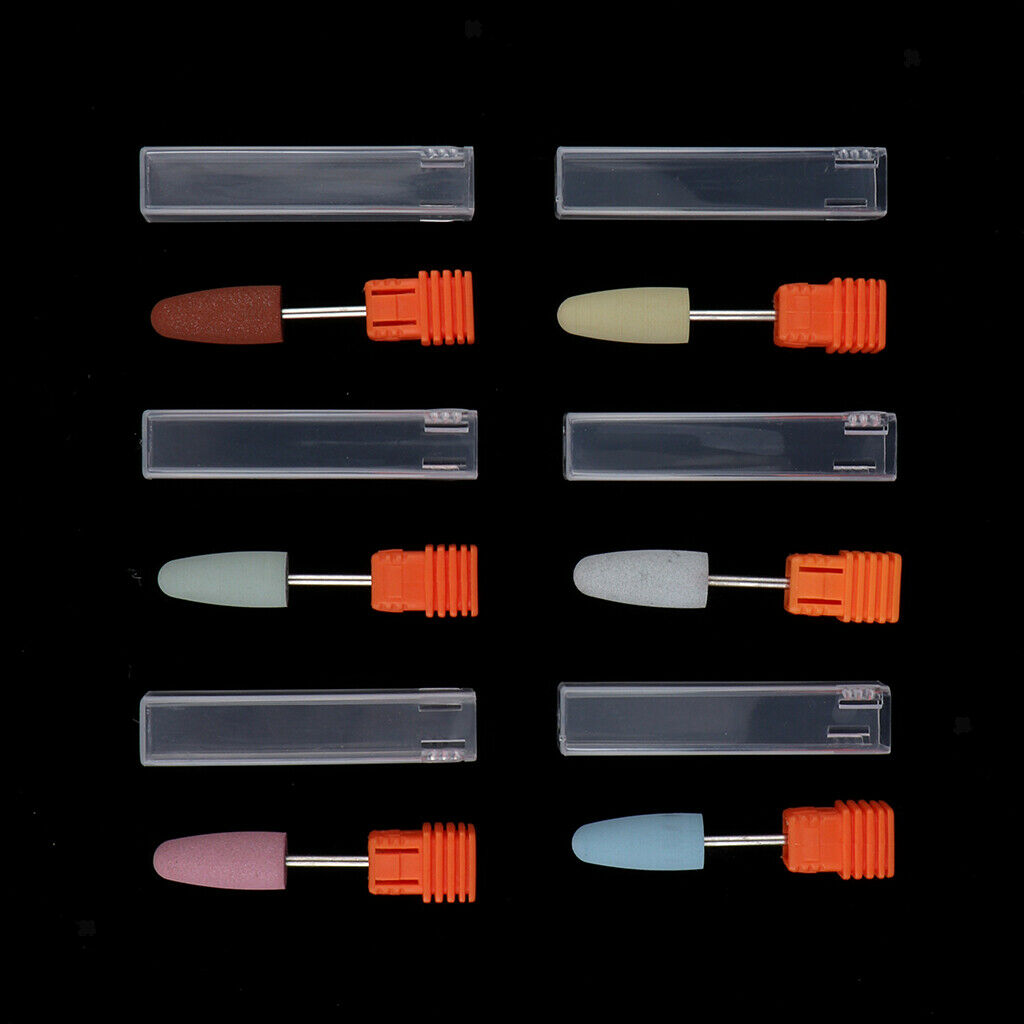 6pcs Silicone Polisher Grinder Nail Drill Bits For Electric Manicure Machine
