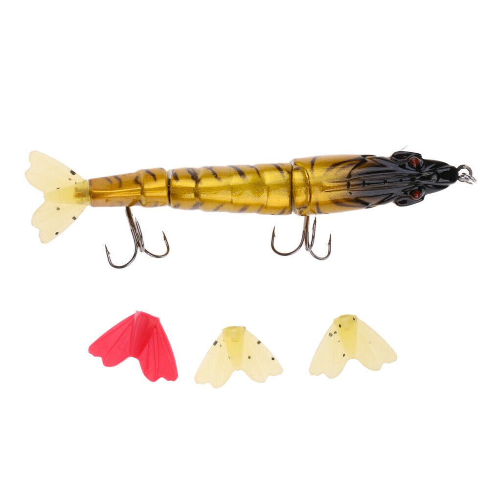 Topwater Trout Fishing Multi Jointed Shrimp Baits Lobster with 4 Tails C1
