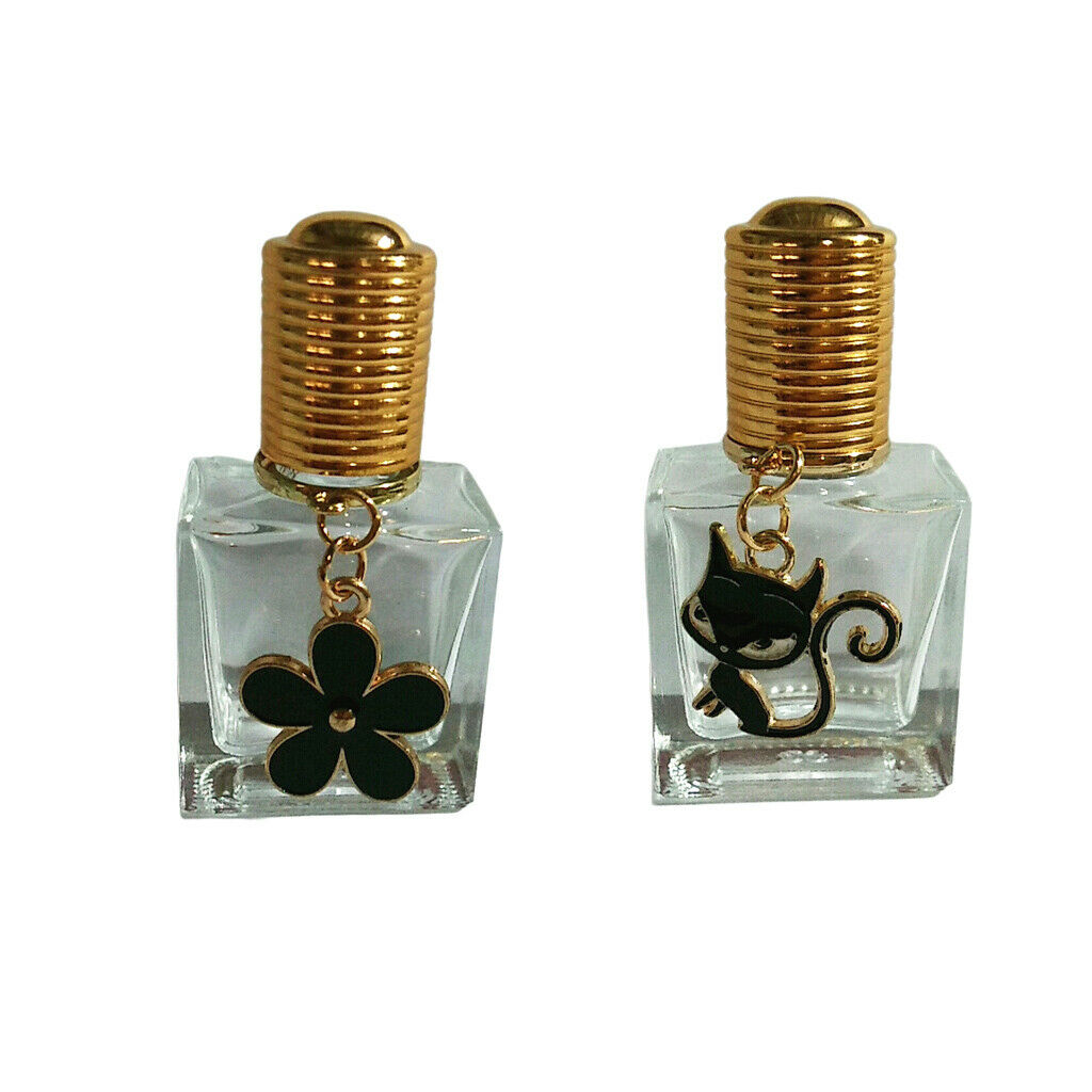 2Pcs 10ml Empty Perfume Essential Oil Bottles w/ Hangtags Cosmetic Vial