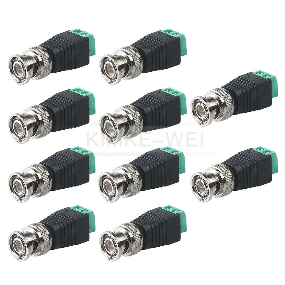 10x BNC Male Plug Terminal Connector Adapter No Solder for CCTV Camera Video New
