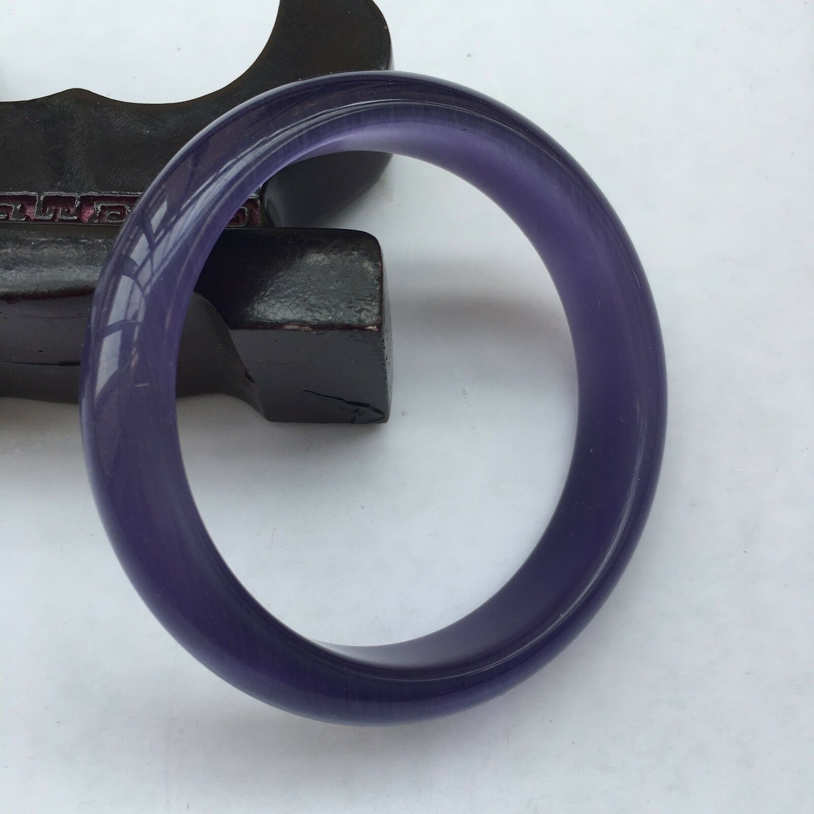 58-59mm Chinese Natural Purple Lavender Nephrite Jade/ Gems Bracelet Bangle