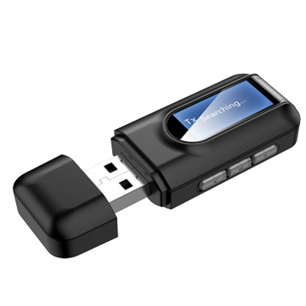 USB Bluetooth 5.0 Audio Transmitter Receiver with LCD Display Adapter,3.5MM