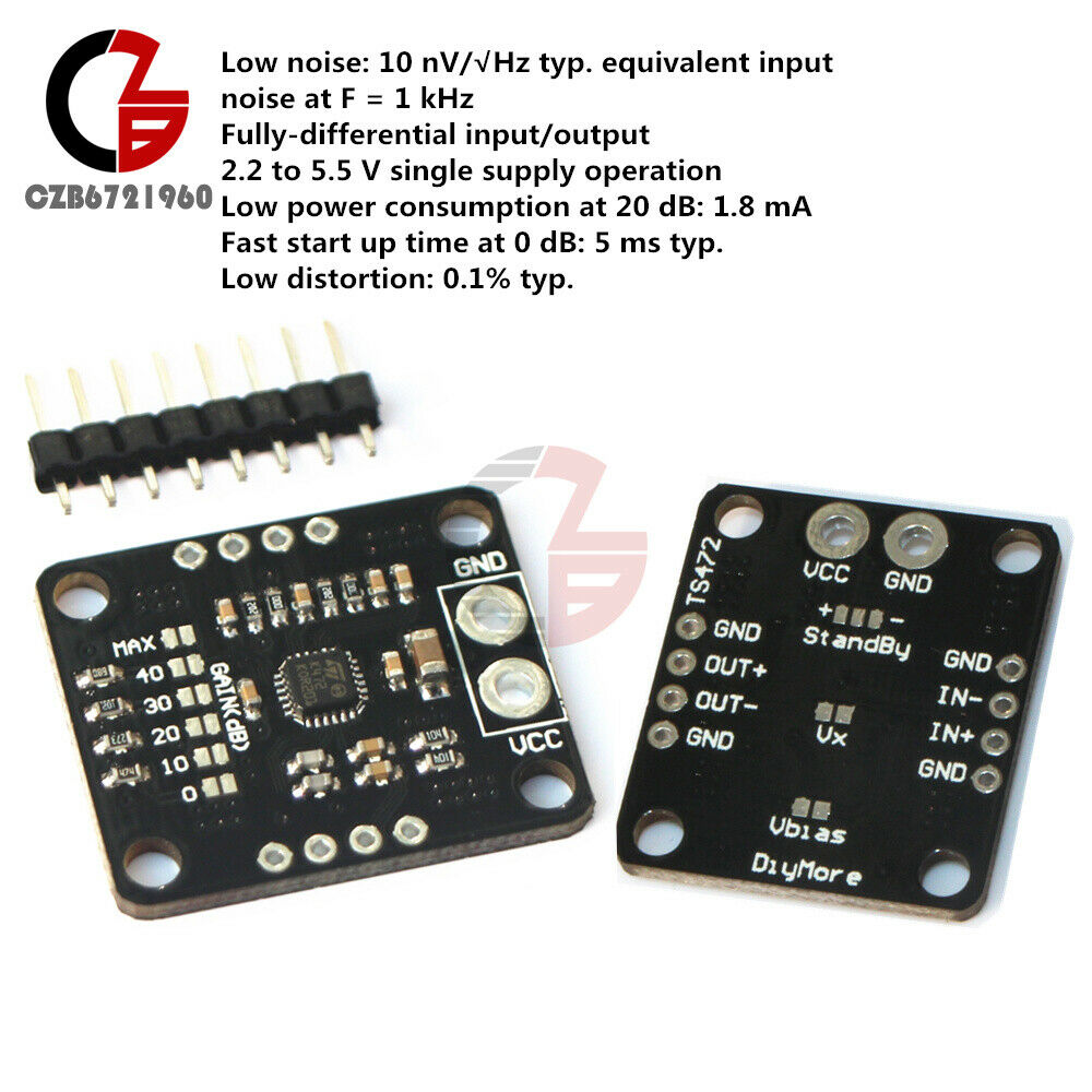 TS472 Microphone Amplifier Audio Preamplifier Board Active Low Standby Module