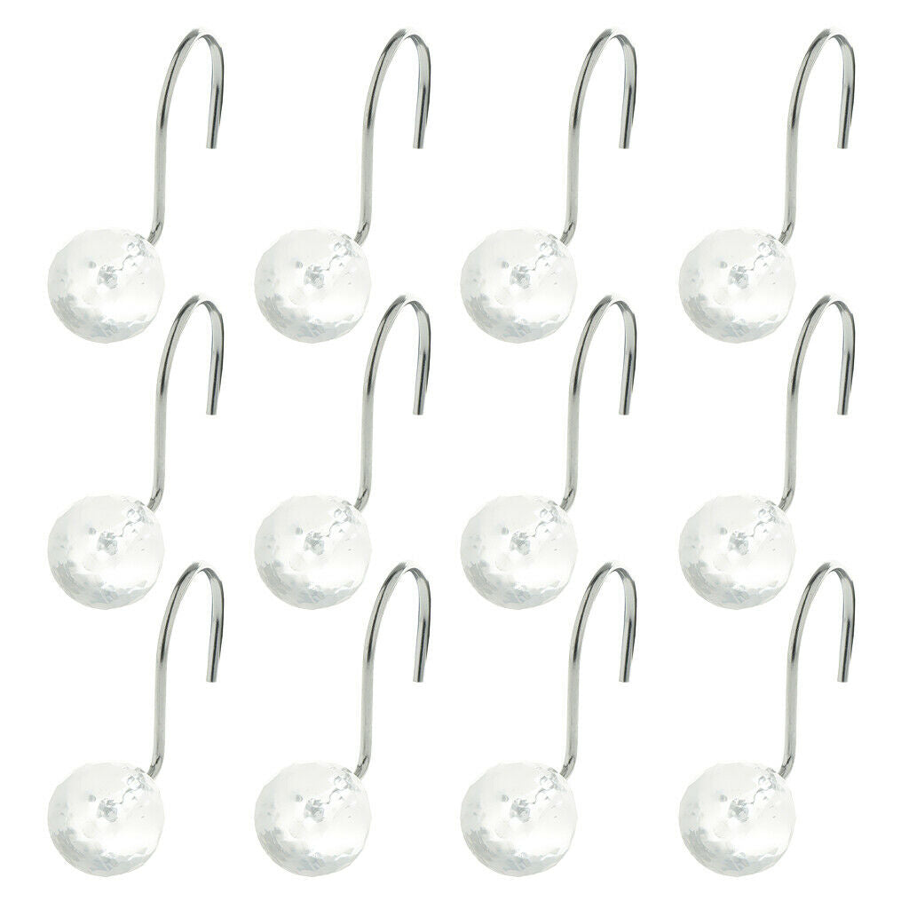 Acrylic Ball Curtain Hooks Rings Rustproof Metal Hook   for Shower Curtains /