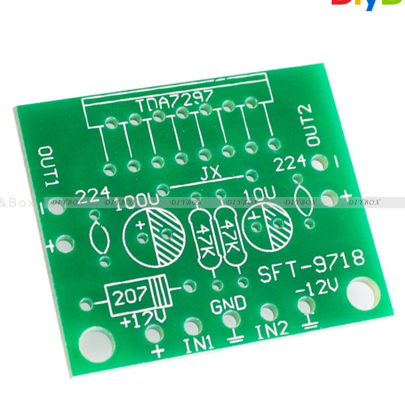DC 12V TDA7297 Amplifier Board 15W+15W Dual-Channel Track Stereo Module Kit DIY