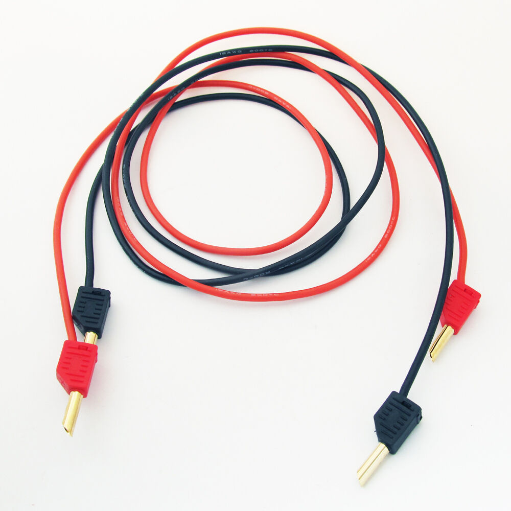 10pairs Dual Stackable Z-Type BFA 4mm Banana Plug Silicone Test Cable Red+Black