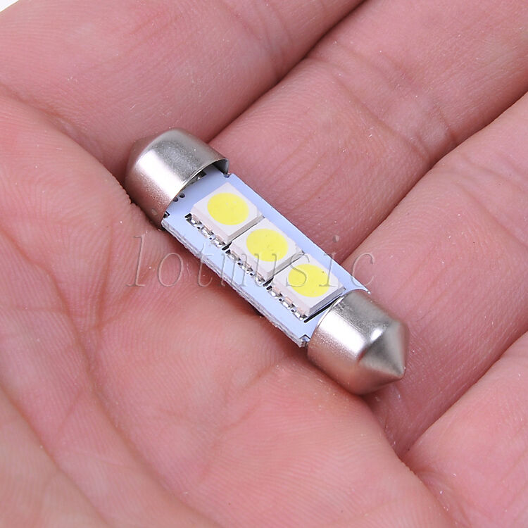 Super 36mm 3 Led SMD 5050 Festoon Hot Power White Light Bulbs