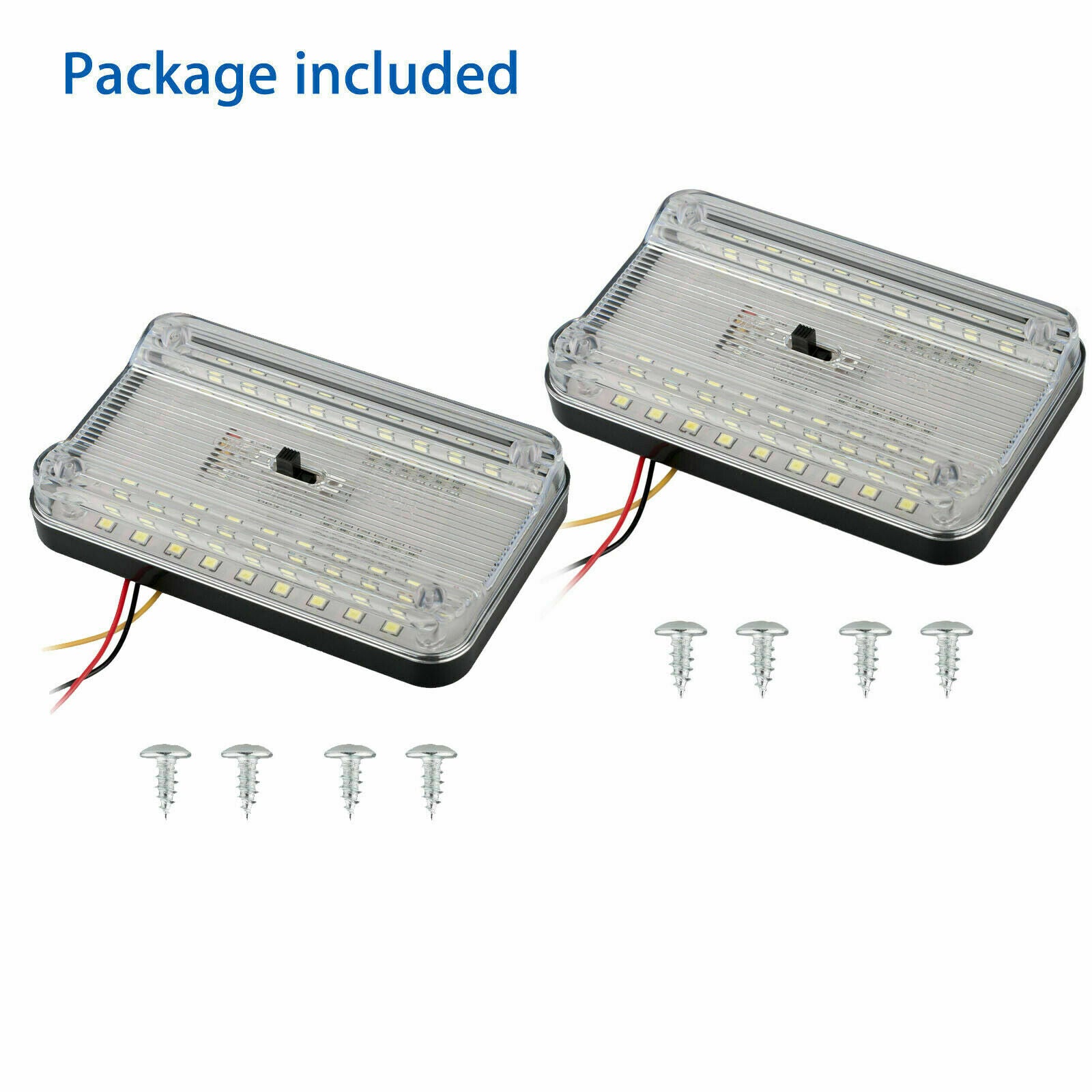 2x RV 12V White Interior LED Ceiling Lights Fixture Ceiling Camper Trailer Boat