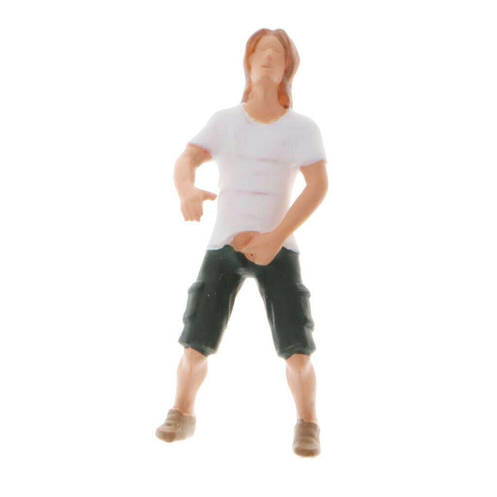 2x 1/64 Painted Street Scenario People Figures Men Women Building S Scale