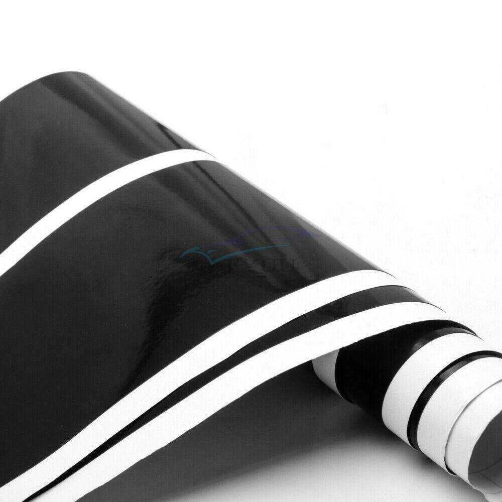 4 Pieces Universal Vehicle Black Anti-UV Hood Fender Hash Mark Stripe Stickers