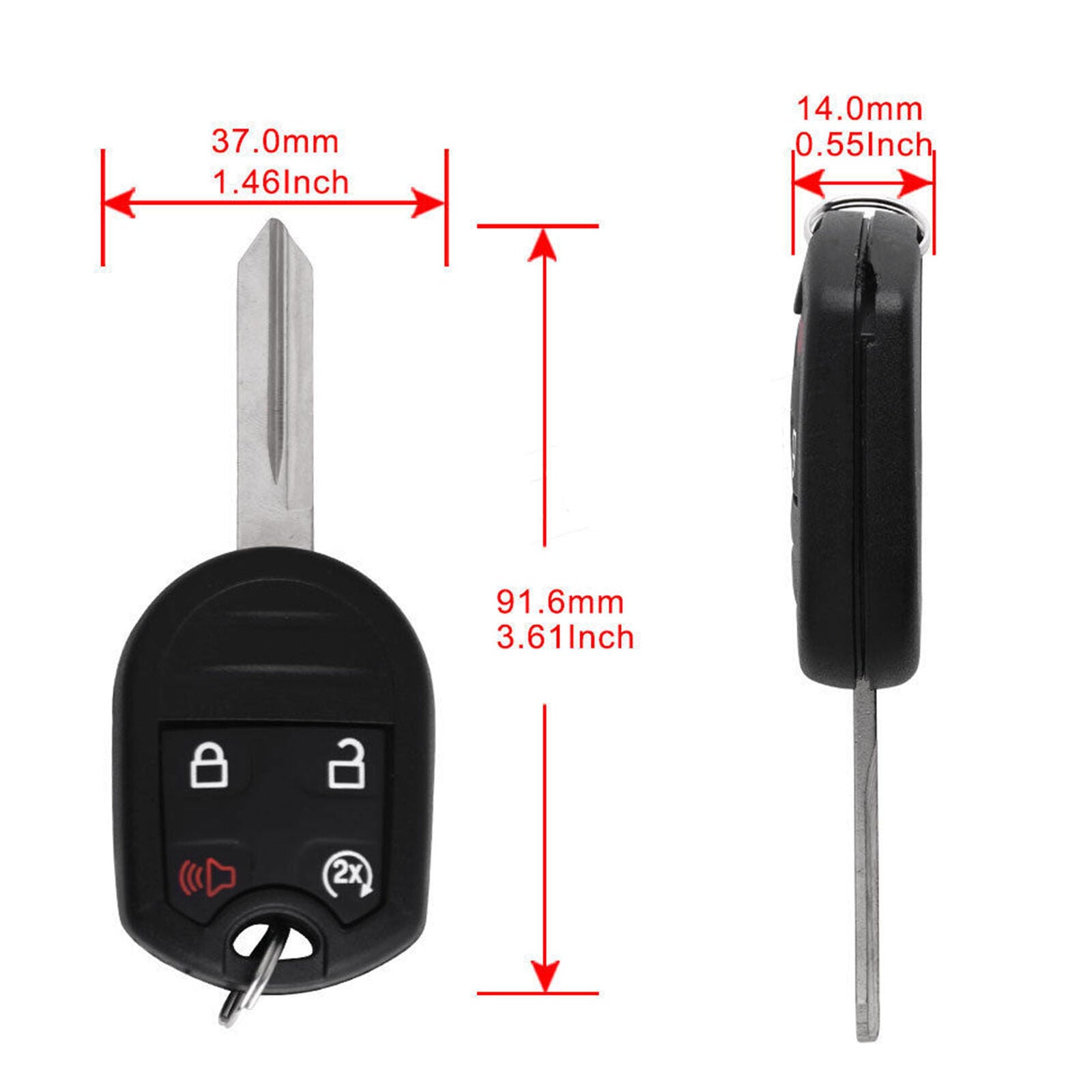 2 for Ford 2011 2012 2013 2014 2015 2016 F150 F350 keyless Remote start Key Fob
