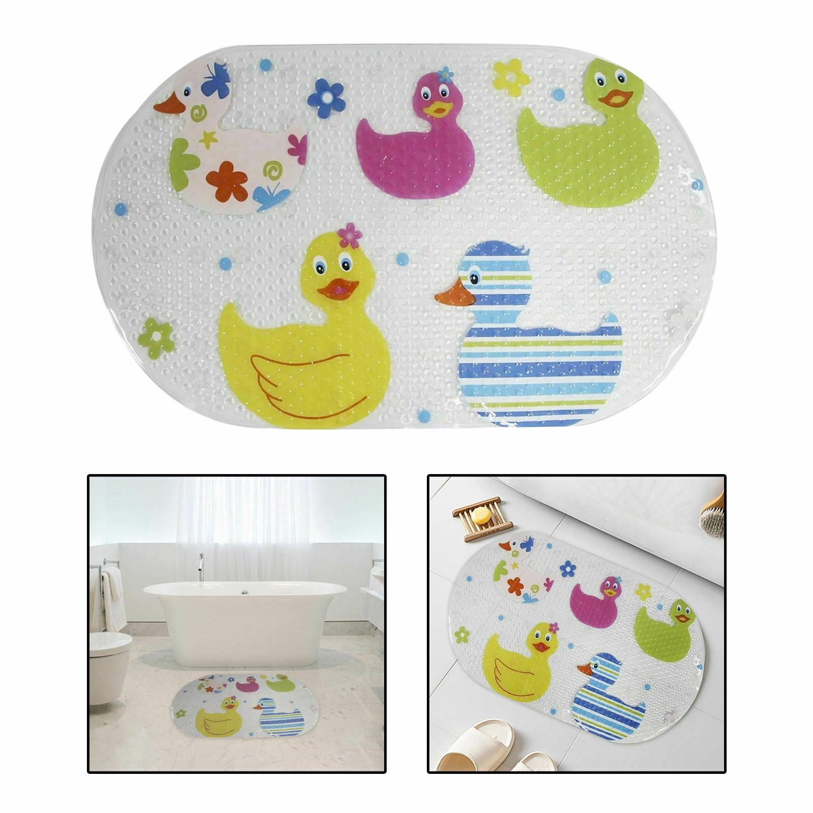 1PC Oval Bath Mat Non Slip with Suction Cups Carpet for Tub Shower Bath Room