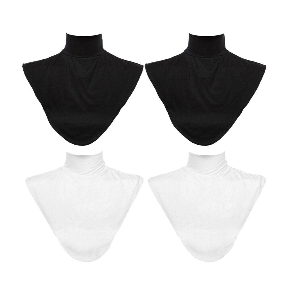 4pcs Muslim False Collar Removable Mock Modal Turtleneck Top Dickey Collar