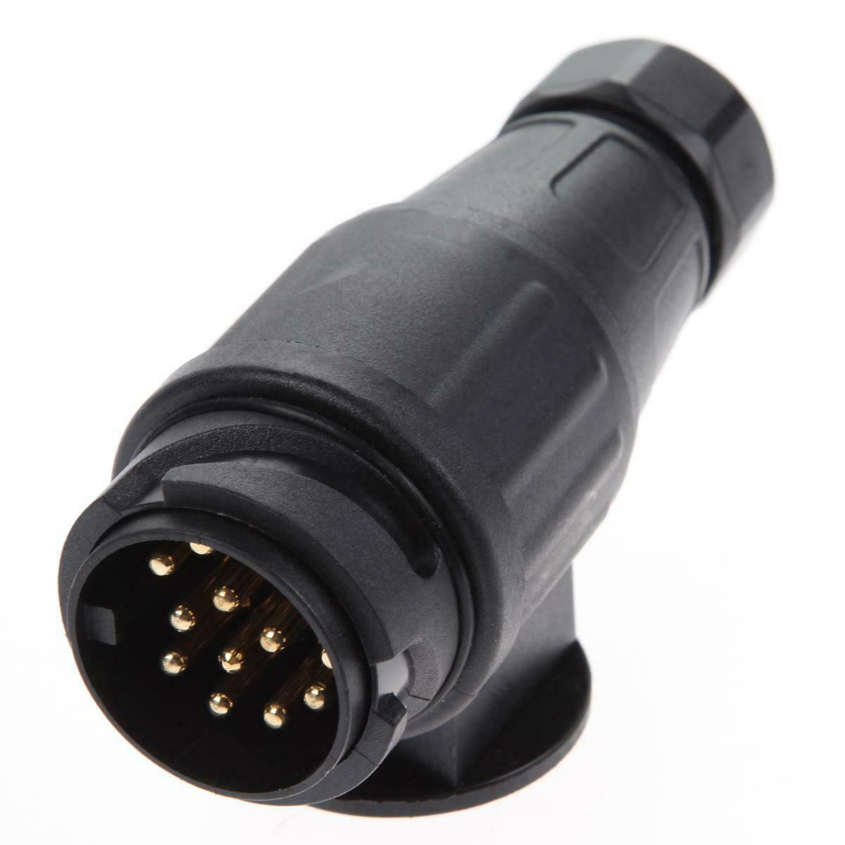 13 PIN TRAILER CARAVAN PLUG AND SOCKET TOWING ELECTRIC CONNECTORS BLACK