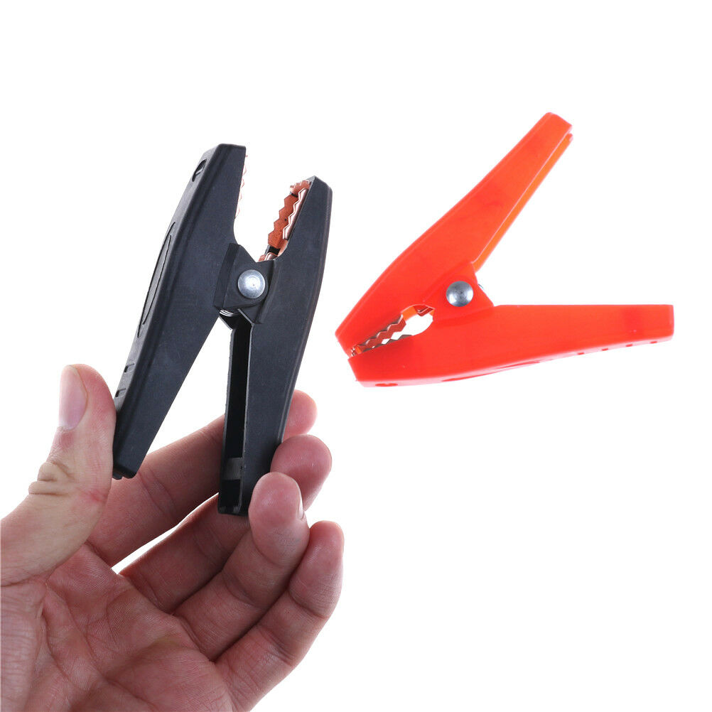 2x 90mm 100A Plastic Alligator Clips Car Battery Clamps Connecter Red&Blac.l8