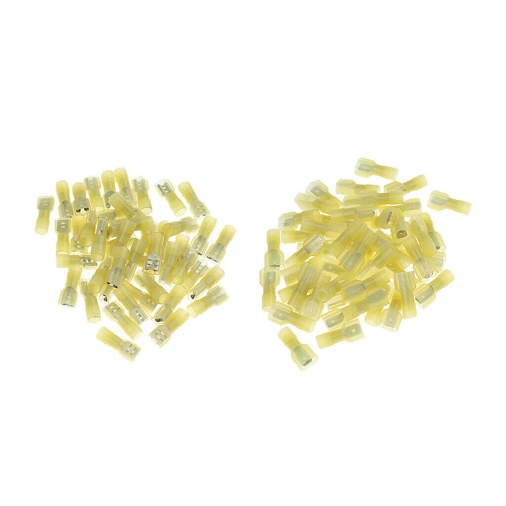 100 Pieces 12-10 Gauge Nylon Fully Insulated Male Female Spade Terminals Kit