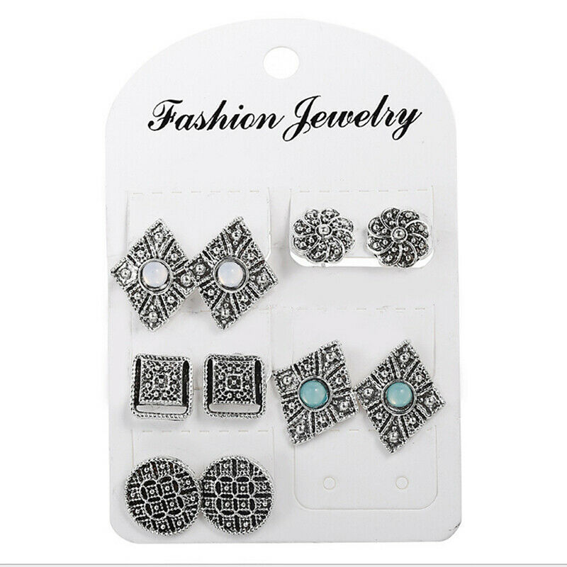 5 Pairs /set New Fashion Women Stud Earring Girls Birthday Party Mashup E.l8