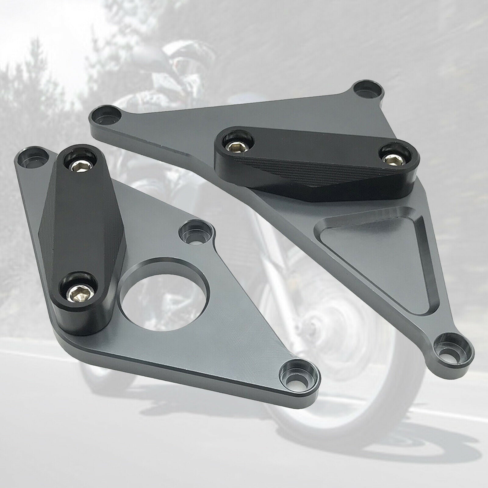 Set 2 Motorcycle Engine Cover Guard Protector Fits for SUZUKI 2016 2018 Gray