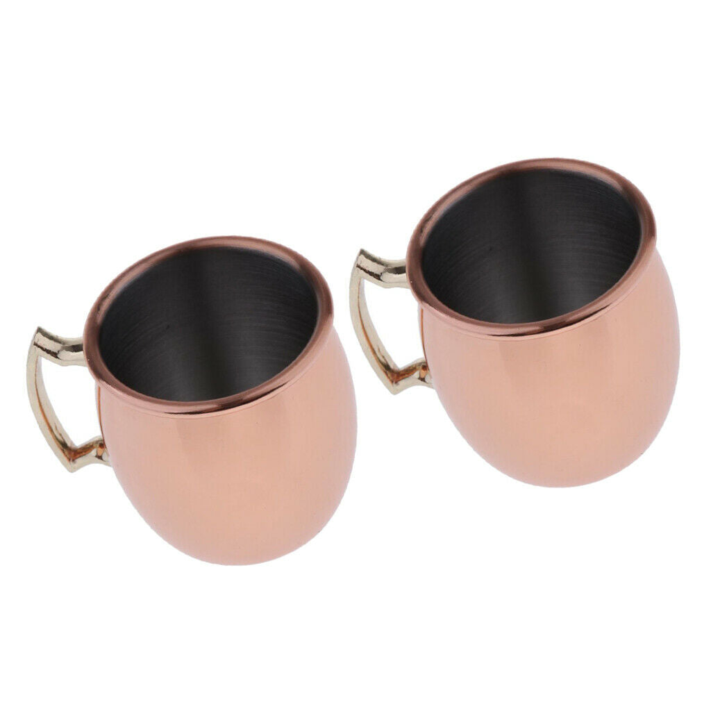 2 Stainless Steel Moscow Mule Cup 60ml Espresso Cocktail Beer Mug Gift