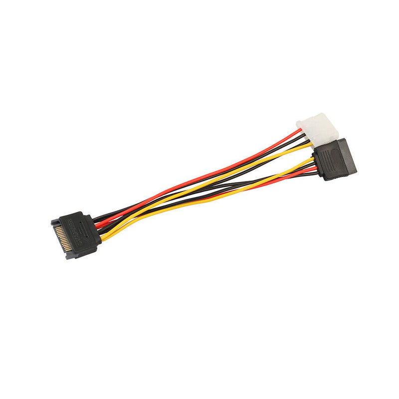 SATA 15-pin. Male to 15-pin. SATA Female And 4-pin. LP4-Female Y-Cable Adapter