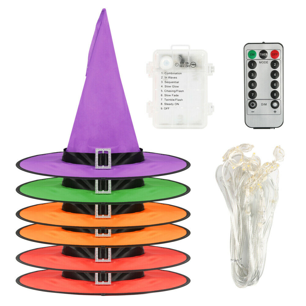 Halloween Witch Hat String Light Battery Operated String Fairy Light 8-Modes