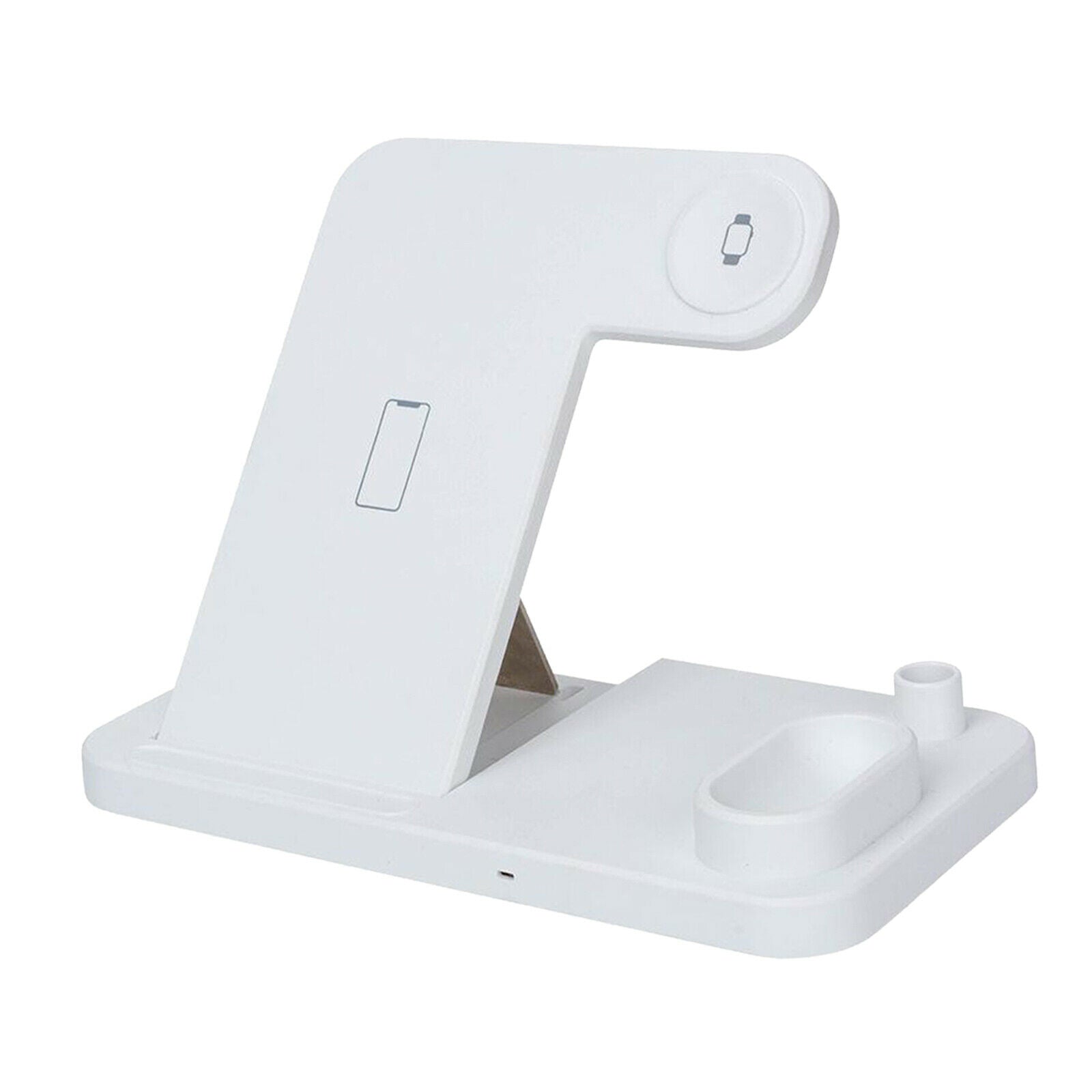4 in 1 Qi Wireless Charging Station for Watch Phone Pencil UK Plug White