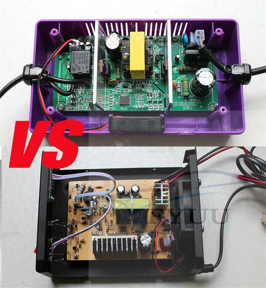 New 12V/24V 200AH Electric Car Intelligent Pulse Repair Battery Charger EU Plug