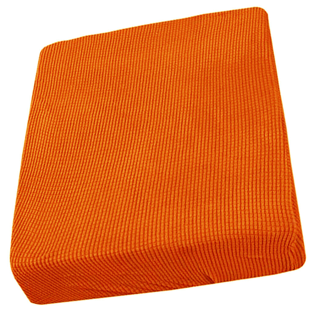 2Pcs 1 Seater Orange Stretch Sofa Futon Seat Bench Cushion Slip Cover Couch