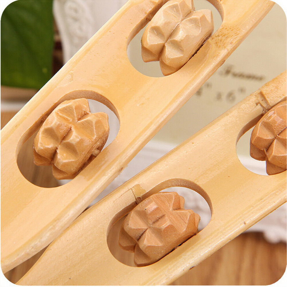 1pc Bamboo Massager Back Scratcher Wooden Body Roller Stick Back Scratche.l8