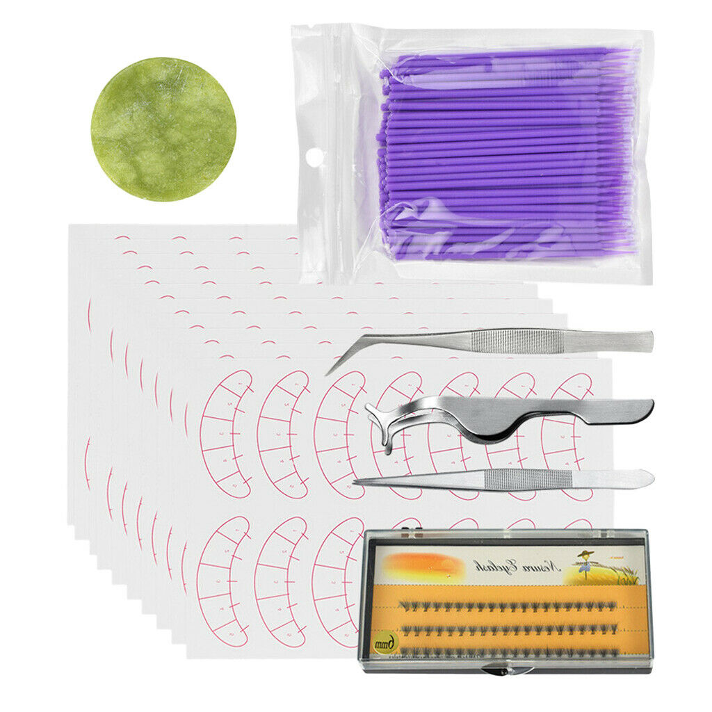 124x Eyelash Extension Tool Set Eyelashes Grafing Applicator Mixed Purple