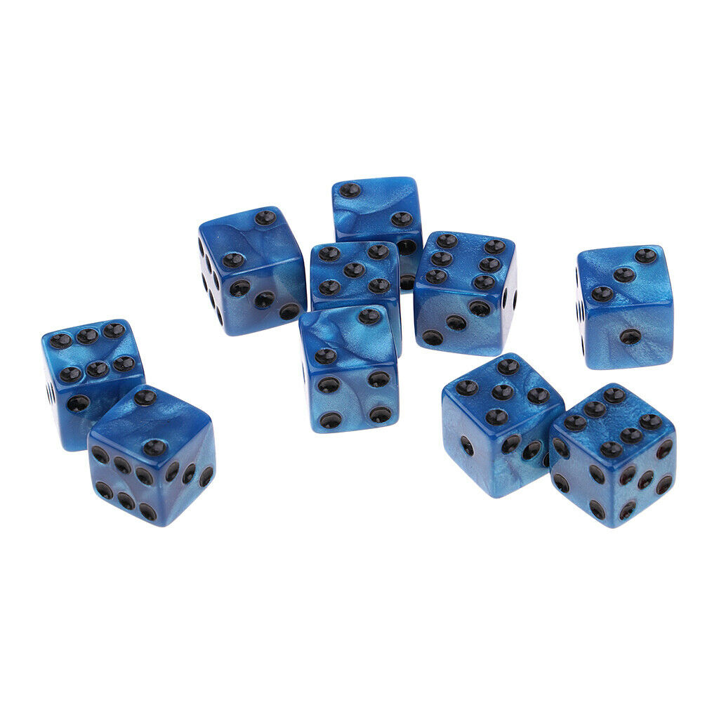 50x 16mm/0.63inch D6 Six Sided Dice Square w/ Bag 5 Colors for KTV Play Toys