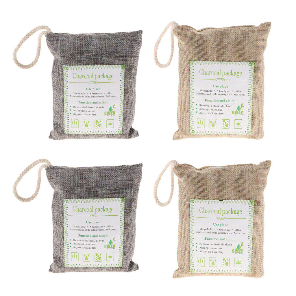 4x200g Bamboo Charcoal Deodorizer Air Freshener Remove Odor for RV, Camper, SUV,