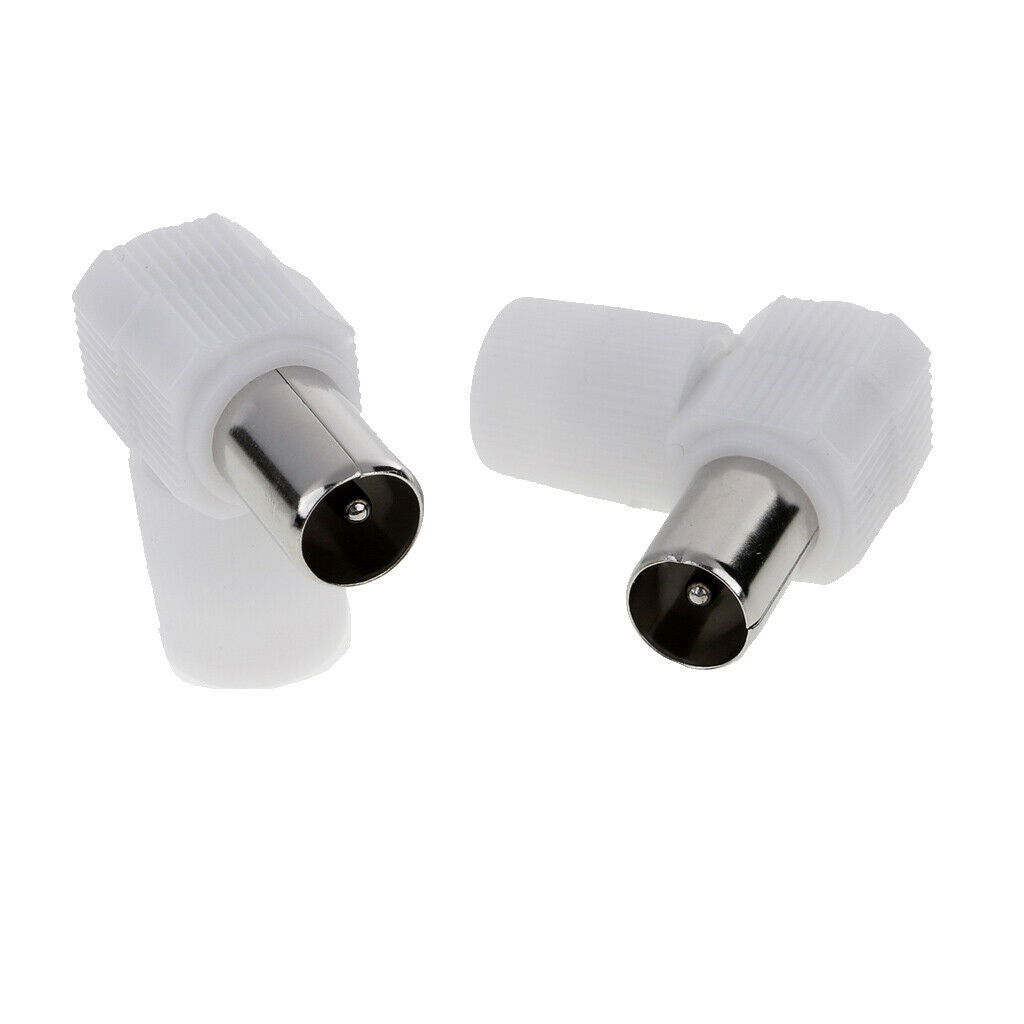10 Pieces Right Angle RF Male to Female Compatible with Digital Or Analog TV