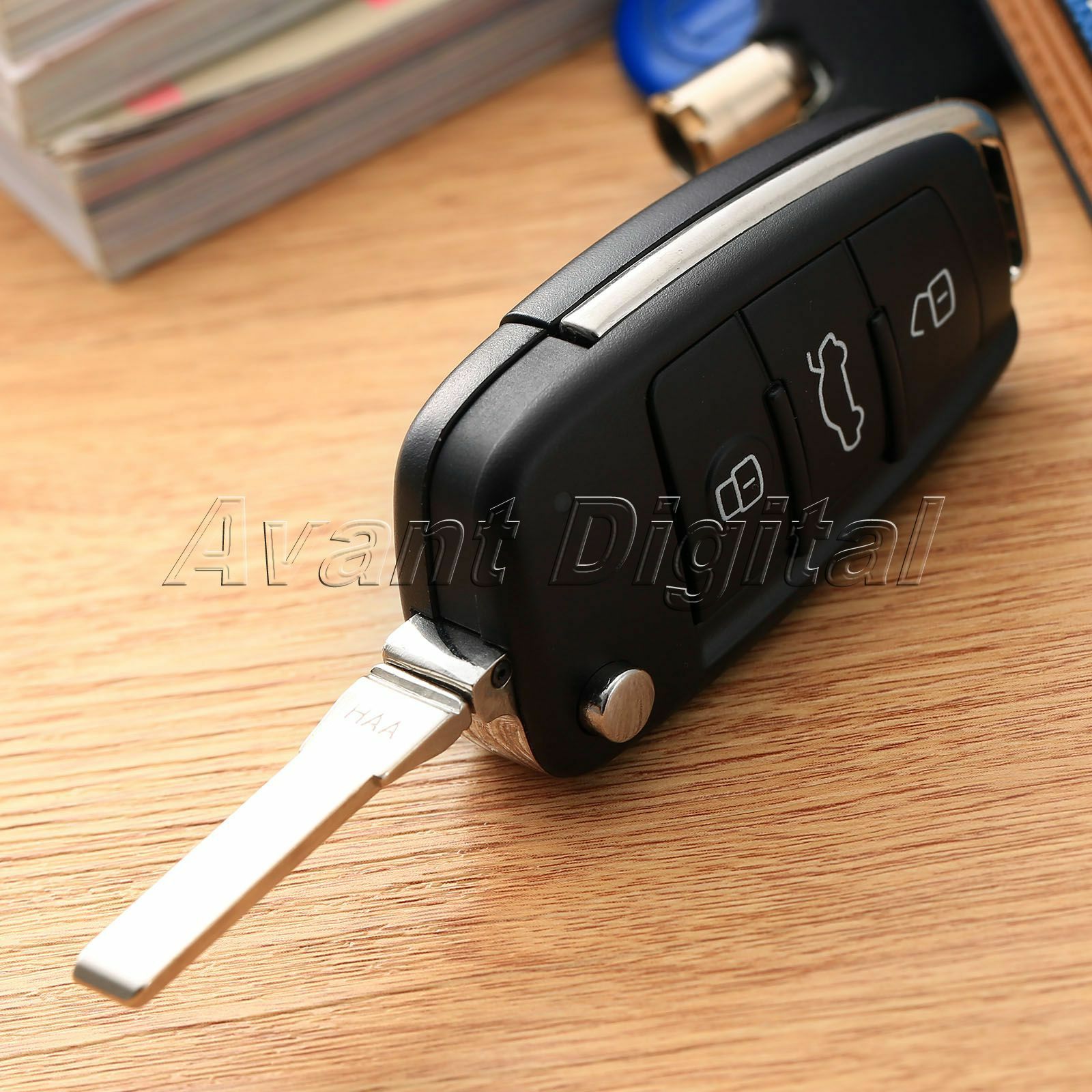 Black Folding Flip Remote Key Fob Shell Case For  A2 A3 A4 A6 A6L A8 TT