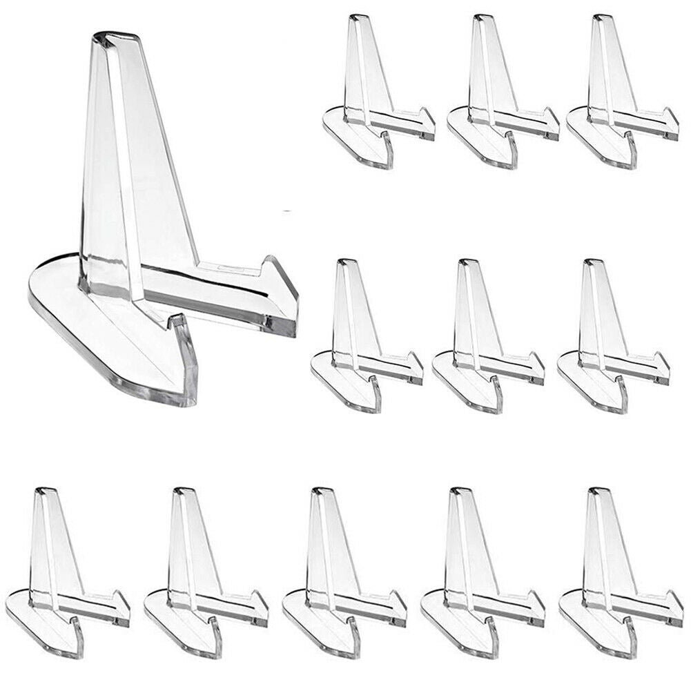 12PCS Display Stands Transparent Coin Display Easel for Home Shop Exhibition