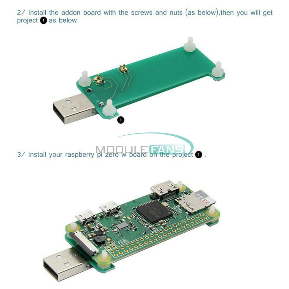 USB-A Addon Board USB Type-A Connector V1.1 RPi0 Adapter For Raspberry Pi Zero