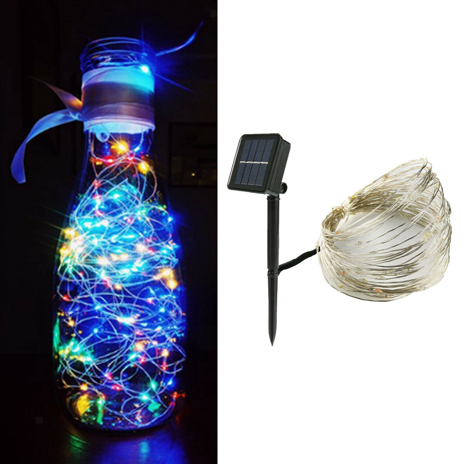 Solar Fairy Lights Waterproof Patio Yard Trees Party Decor 100 Colorful LED