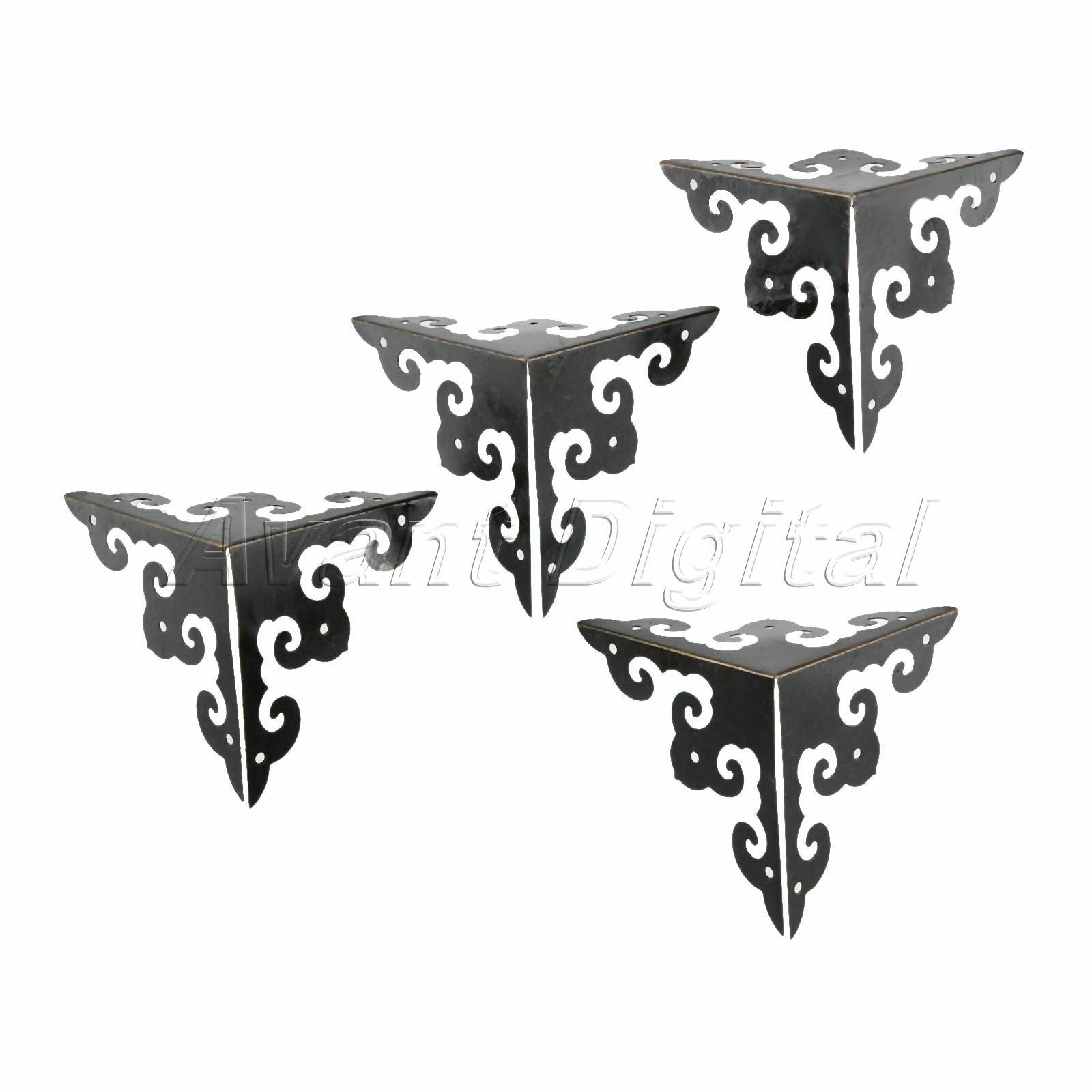 4pcs Jewelry Wine Gift Wood Box Chest Edge Corner Protector Guards Decorative