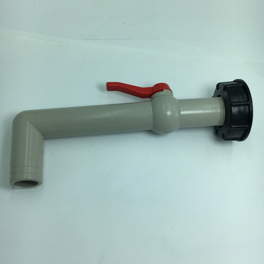 2x Fixed Ball Valve Drain 1000L Water Tank Valve Tap Adapter Hose Connector