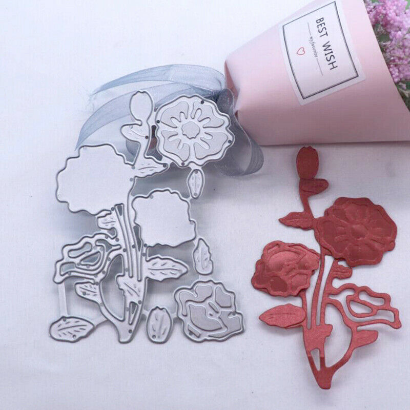 Poppies Flower Metal Cutting Dies Stencil DIY Scrapbooking Paper Card Cra.l8