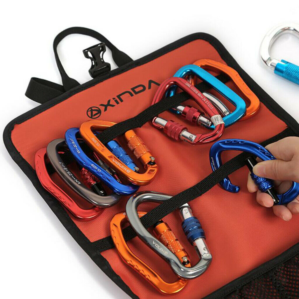 Pro Portable Foldable Quickdraw Carabiner Collection Bag Pouch Lightweight