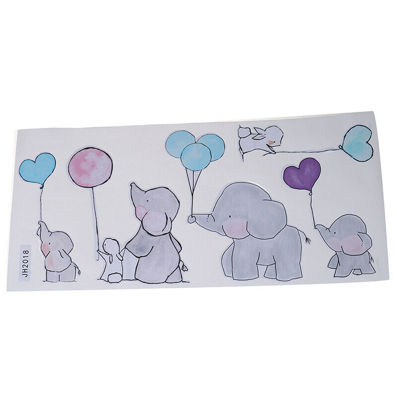 Cartoon Cute Animal Elephant Playing with Balloons Rabbit Wall Stickers D.l8