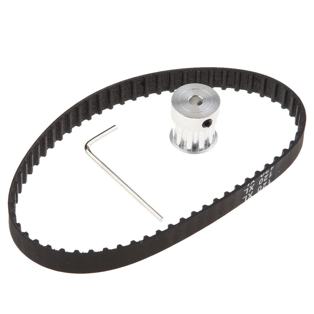 Set of 2 120 XL CNC Timing Belt & 10 Teeth 5mm Pulley for CNC Lathe Accs