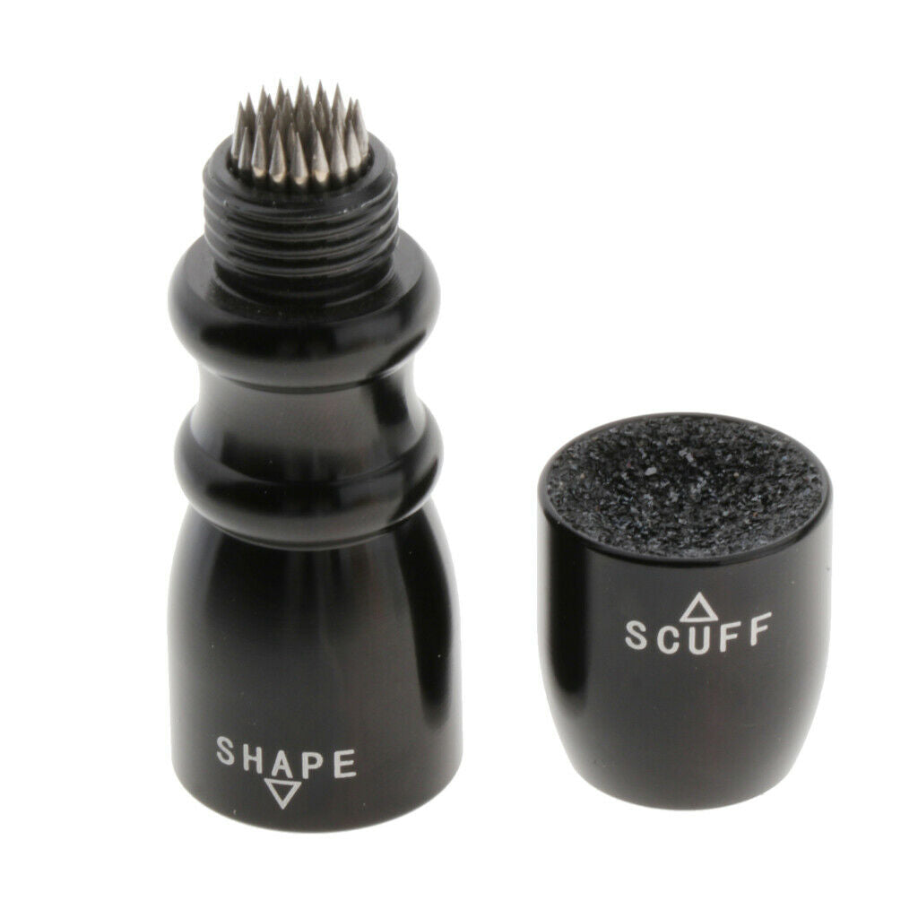 Pool Cue Tip Shaper Repair Scuffer Billiard Aerator Pricker with Holder Hook