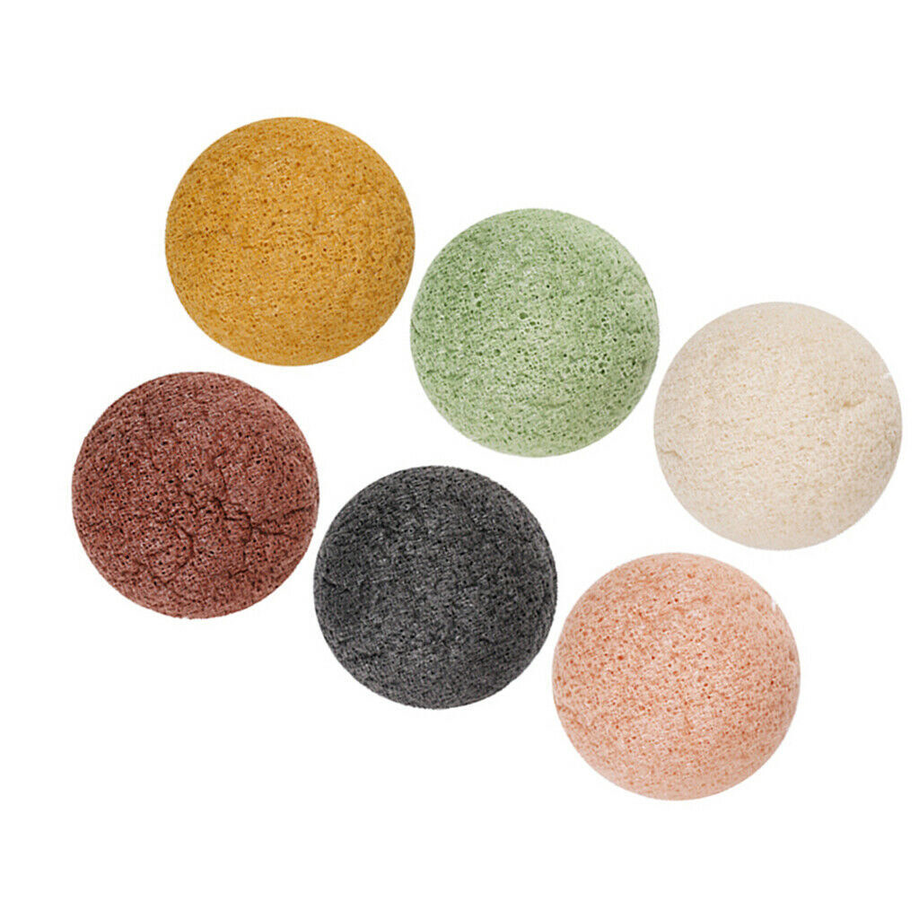 Set of 6 Konjac facial sponges Natural cleansing sponges