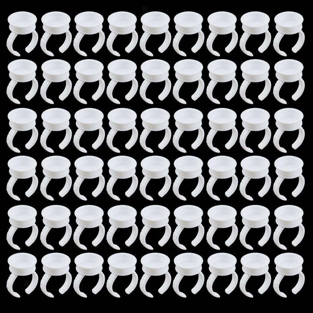 200 Packs Disposable Eyebrow Tattoo Permanent Makeup Ink Rings White 14mm